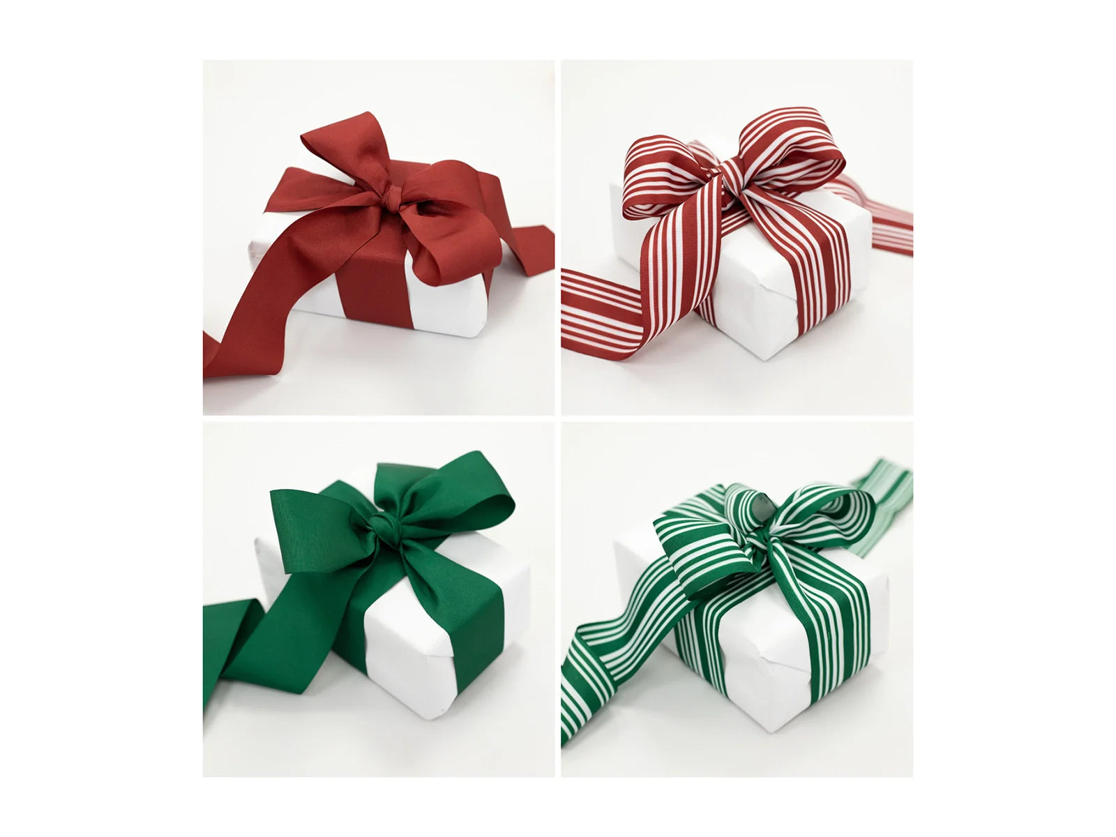 Red and Green Chunky Ribbon - 4 Pack