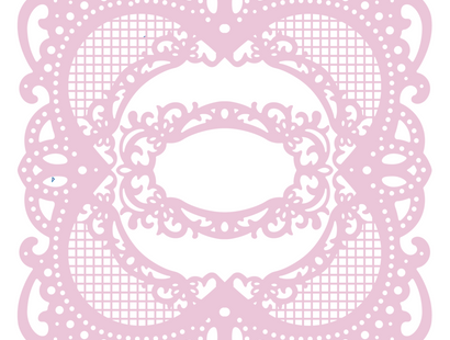 Nature's Garden Vintage Rose Pre-cut elements - Ornate Lace Panel