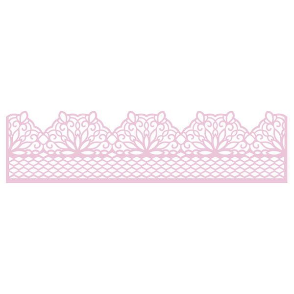 Nature's Garden Vintage Rose Pre-cut elements - Pretty Lace Border