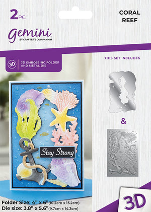 Gemini 4 x 6" 3D Embossing Folder & Metal Die - Coral Reef