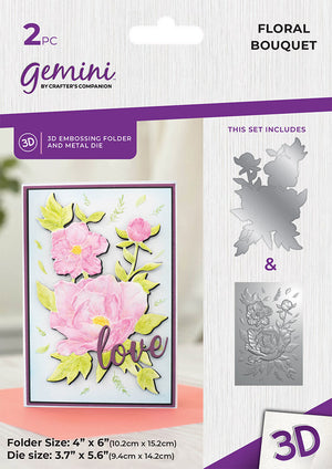 Gemini 4 x 6" 3D Embossing Folder & Metal Die - Floral Bouquet