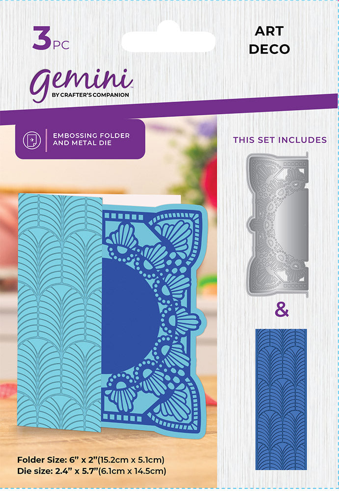 Gemini Frame Edge Embossing Folder & Die - Art Deco