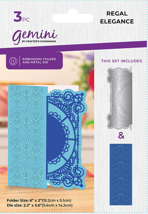 Gemini Frame Edge Embossing Folder & Die - Regal Elegance