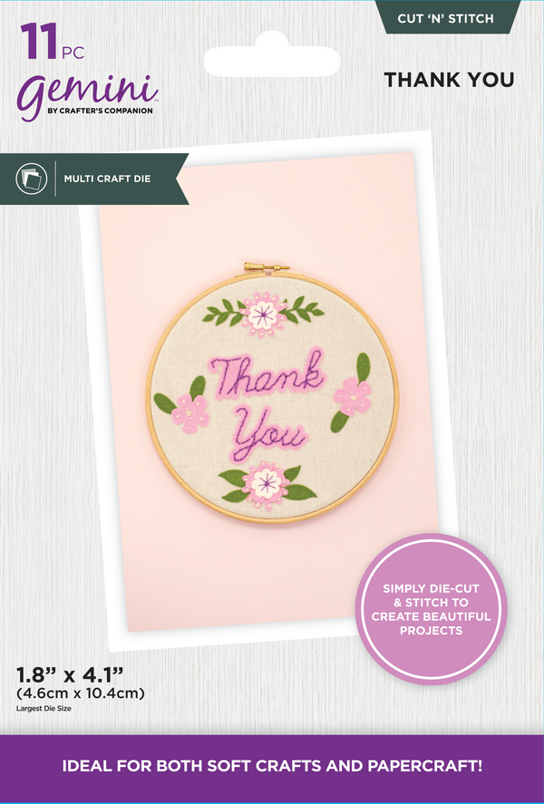 Gemini Cut ‘N’ Stitch Multi-Craft Die - Thank you