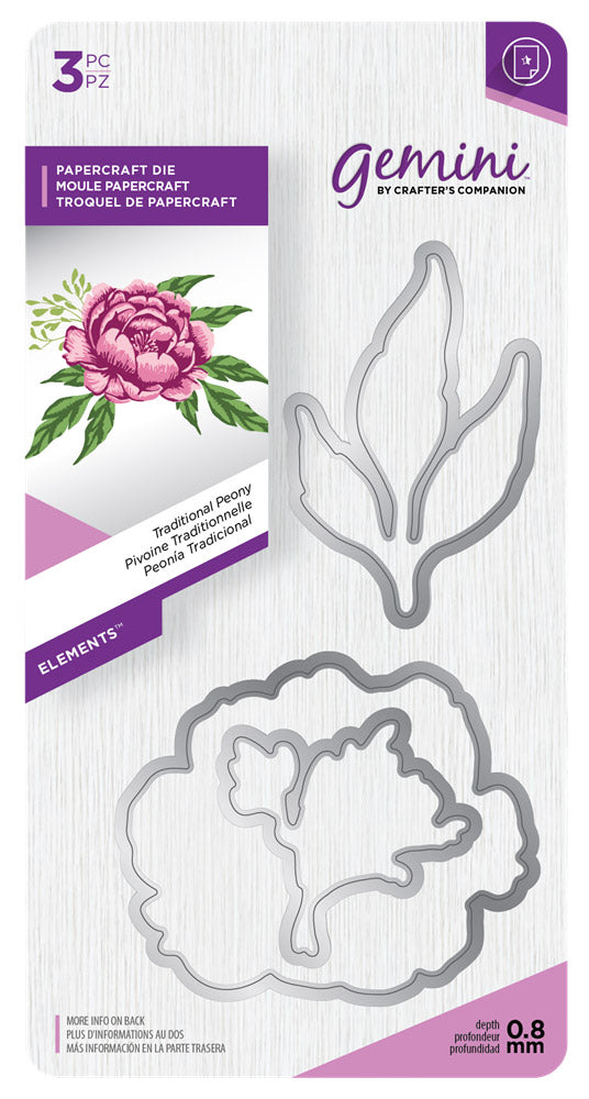 Gemini Elements Metal Die - Traditional Peony