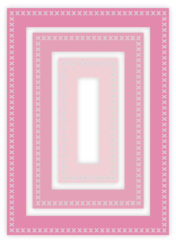 Gemini Elements Nesting Frame Die - Cross Stitch Rectangle