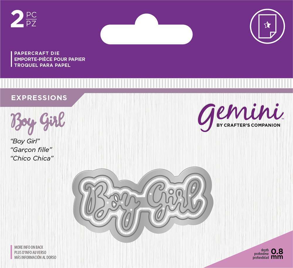 Gemini Expressions Metal Die - Boy Girl