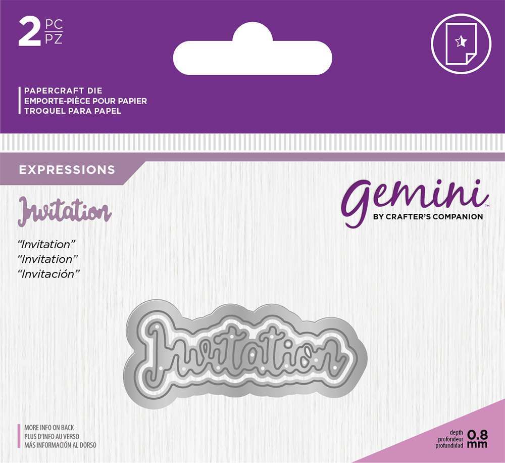 Gemini Expressions Metal Die - Invitation