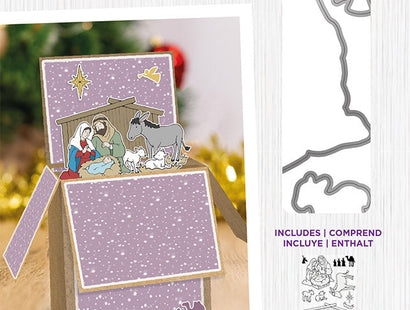 Gemini Pop Up Box Stamp & Die - Away In A Manger