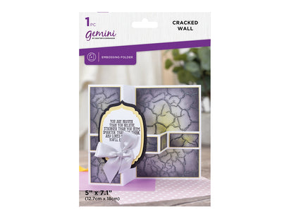 Gemini 5 x 7” 2D Textured Embossing Folder - Cracked Wall