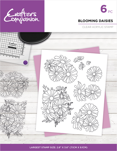 Crafter's Companion - Clear Acrylic Stamp - Blooming Daisies