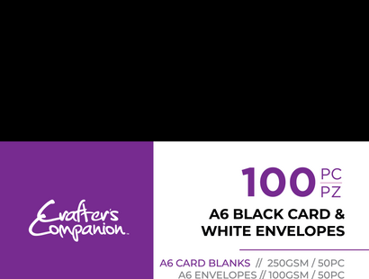 Crafter's Companion - A6 Black Card & White Envelopes 100pc Envelopes 100pc