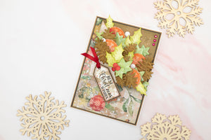 Crafters Companion 6” x 9” 3D Folder & Metal Die - Festive Foliage