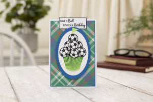 Crafter's Companion Modern Man Stamp and Die - Footy Cupcake