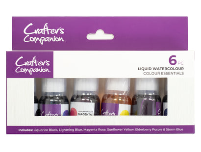 Crafter's Companion - Liquid Watercolours - Colour Essentials 6pc