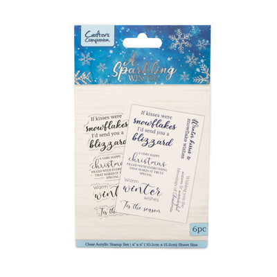 Crafter's Companion - Inking & Stamping - A Sparkling Winter - 6 x 4 Clear Acrylic Stamp