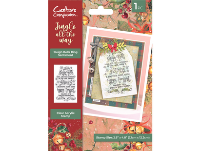 Jingle All The Way Clear Acrylic Stamp - Sleigh Bells Ring Sentiment