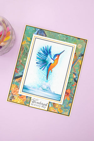 Nature's Garden - Kingfisher Collection - 5" x 7" 3D Embossing Folder - Halcyon Daze