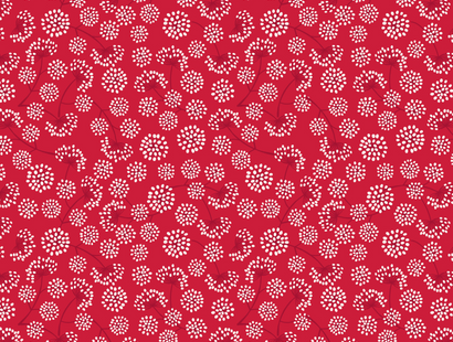 Lewis & Irene Fabric - Red Seed Heads with Pearl