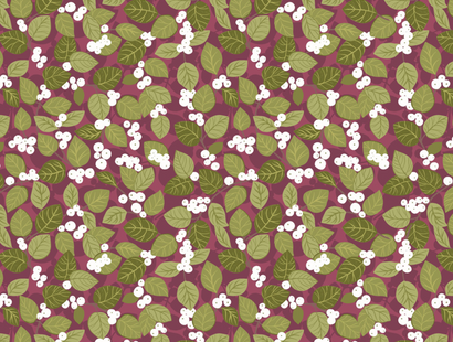 Lewis & Irene Fabric - Snowberry on Dark Red with Pearl