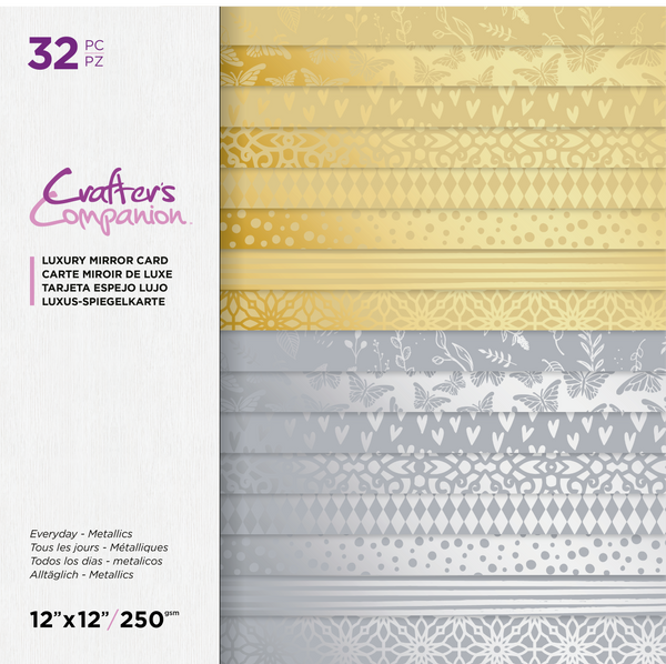 Crafter's Companion Bumper Pack Mirror Card- Gold & Silver