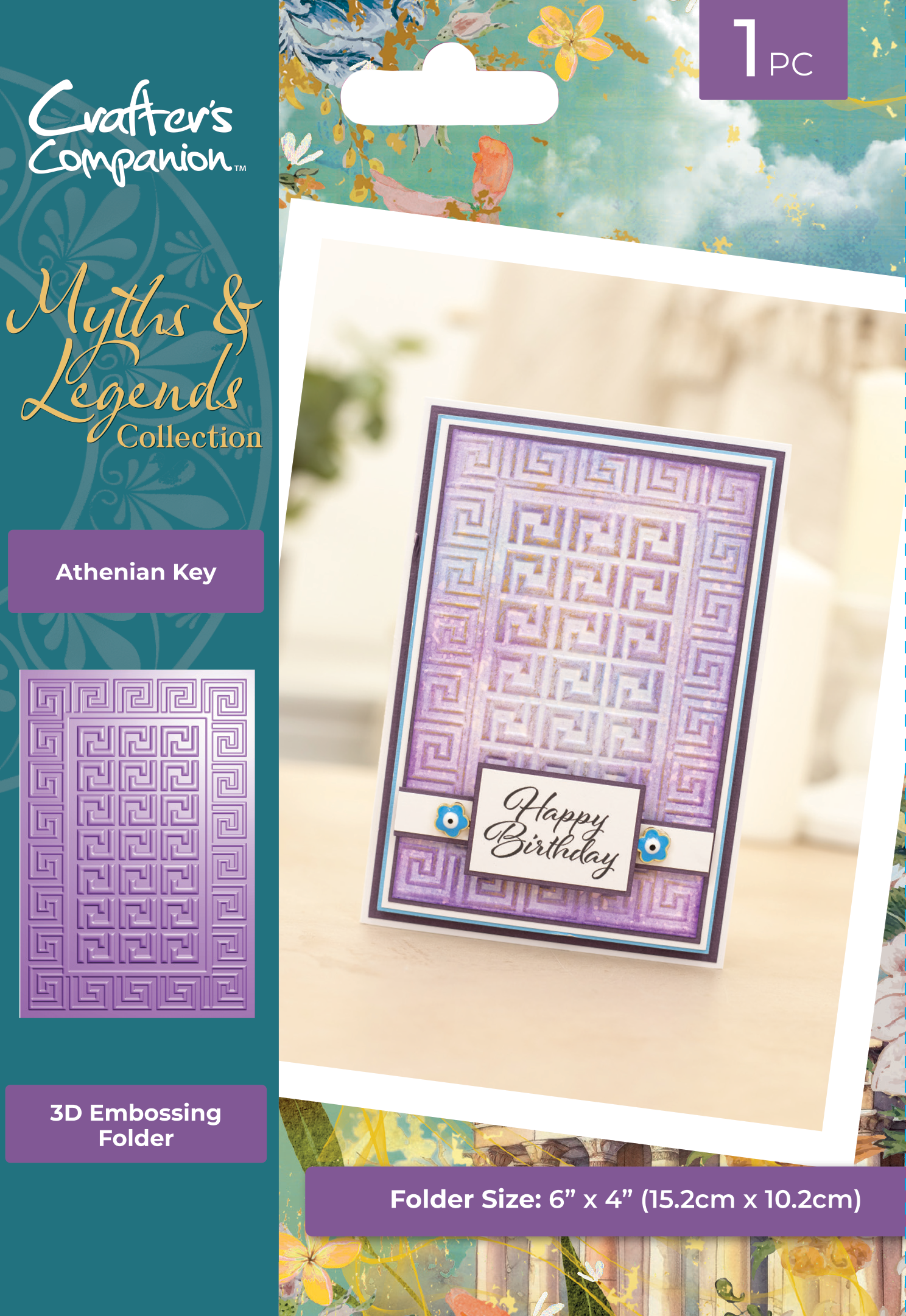 Myths & Legends  4” x 6” 3D Embossing Folder - Athenian Key