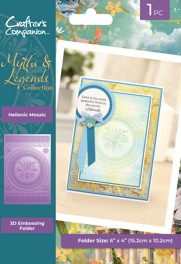 Myths & Legends 4” x 6” 3D Embossing Folder - Hellenic Mosaic