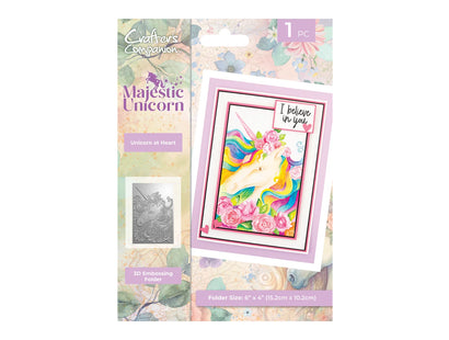 Majestic Unicorn 4” x 6” 3D Embossing Folder - Unicorn at Heart