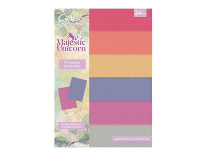 Majestic Unicorn Luxury Linen Card Pack - A4 