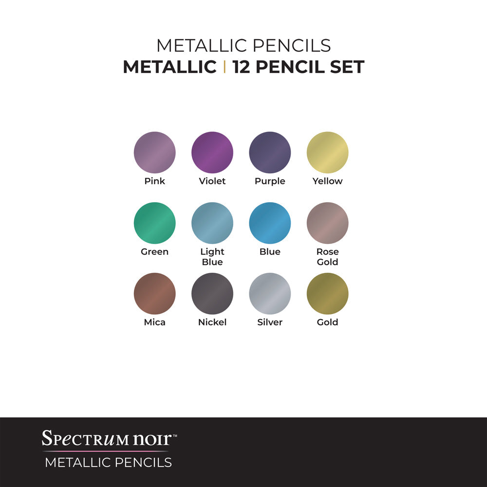 Metallic Drawing Pencils Set - 12 Pack.- Spectrum Noir