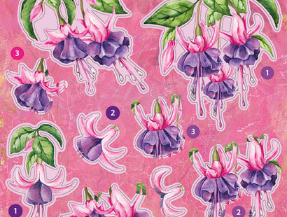 Nature's Garden Fabulous Fuchsia 6” x 6” Decoupage Pad