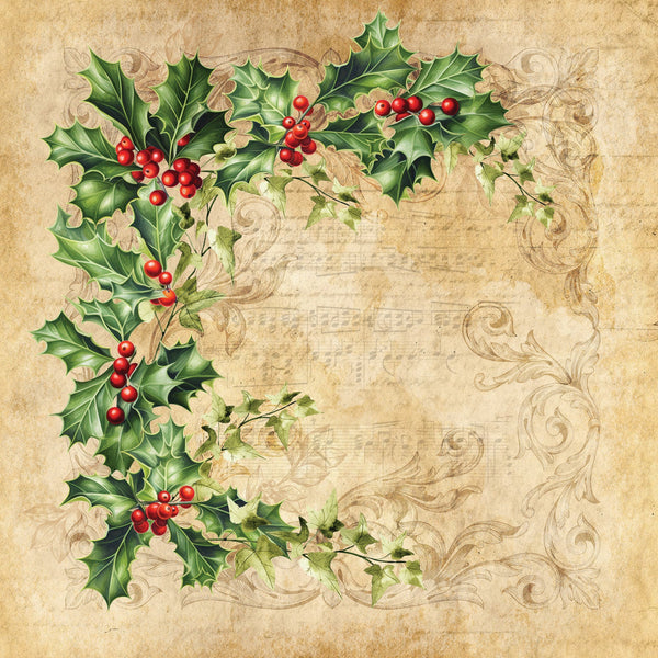 Nature’s Garden - Holly & Ivy - 6” x 6” Paper Pad