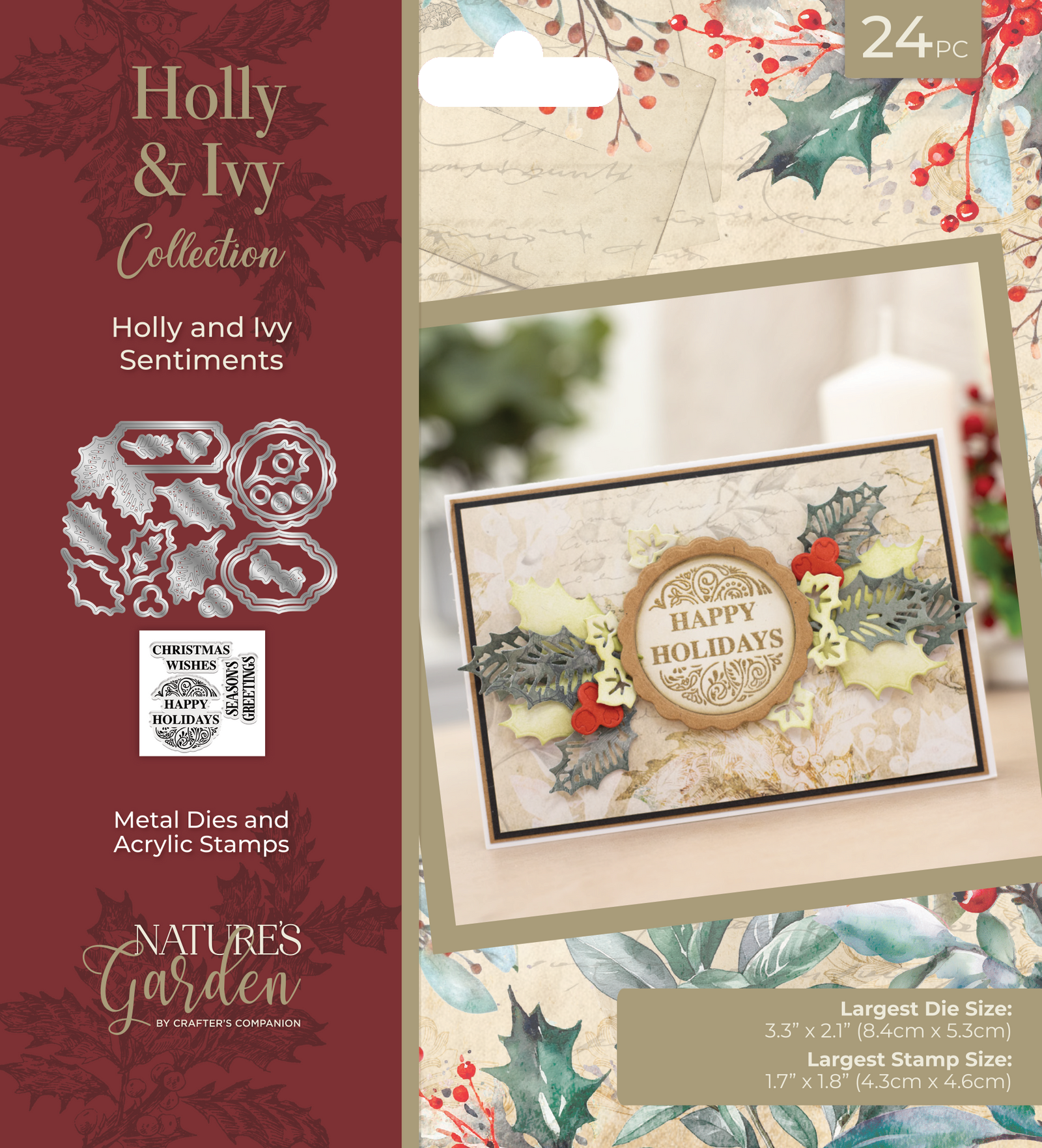 Nature’s Garden - Stamp and Die - Holly and Ivy Sentiment