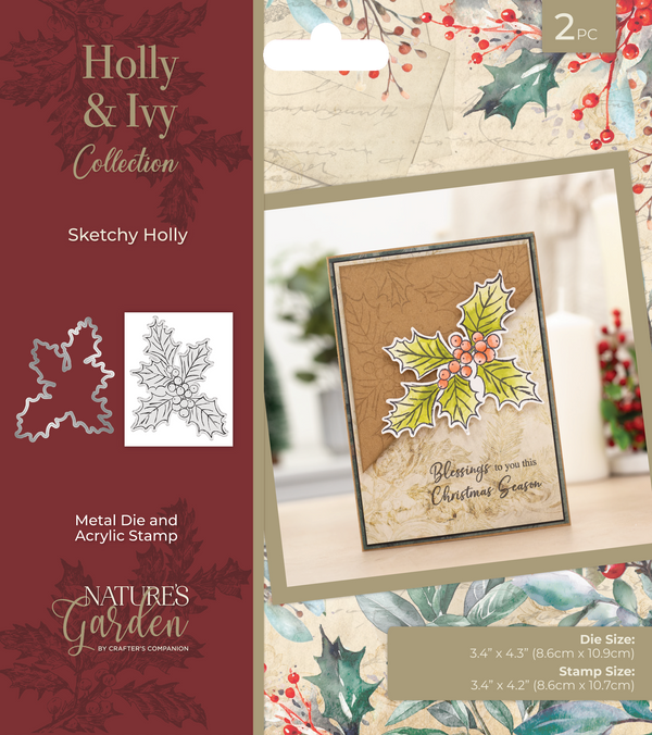 Nature’s Garden - Stamp and Die - Sketchy Holly