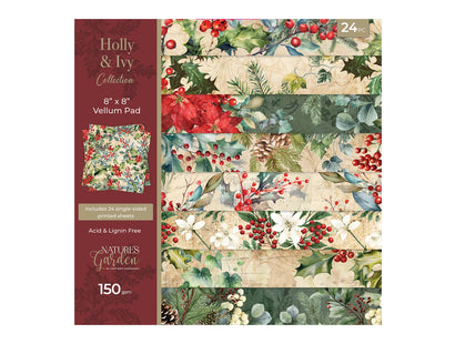 Nature’s Garden - Holly & Ivy - 8” x 8” Vellum Pad