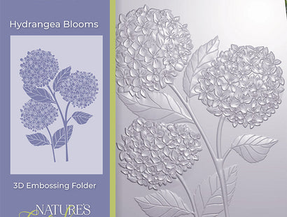 Nature's Garden - Hydrangea - 6"x4" 3D Embossing Folder - Hydrangea Blooms