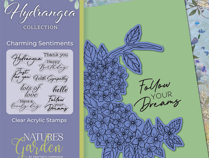 Nature's Garden - Hydrangea - Clear Acrylic Stamps - Charming Sentiments