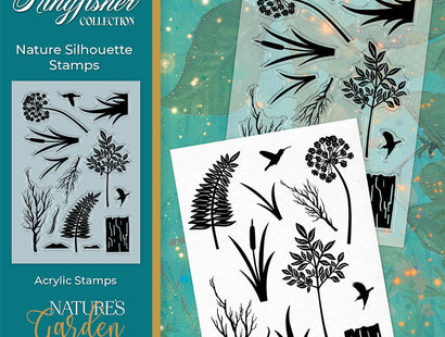 Nature's Garden - Kingfisher Collection - Clear Acrylic Stamps - Nature Silhouette Stamps