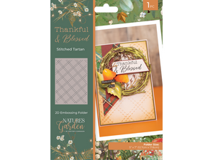 Nature's Garden - Thankful & Blessed 2D Embossing Folder - Stitched Tartan