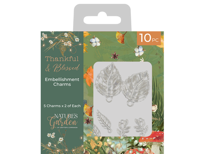 Nature's Garden - Thankful & Blessed - Metal Charms