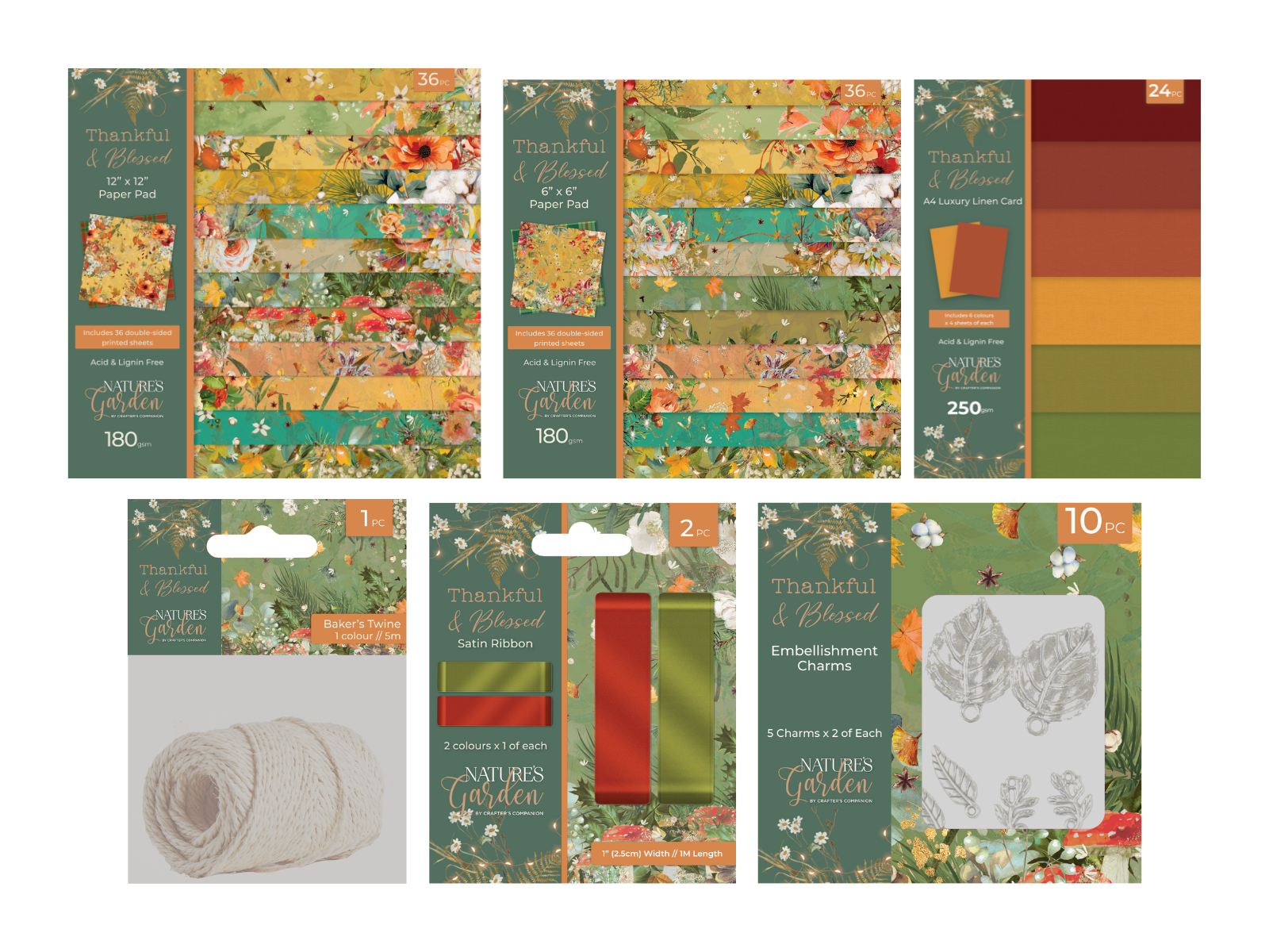 Nature's Garden - Thankful & Blessed Paper & Embellishments Collection