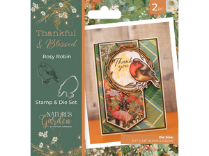 Nature's Garden - Thankful & Blessed - Stamp and Die - Rosy Robin