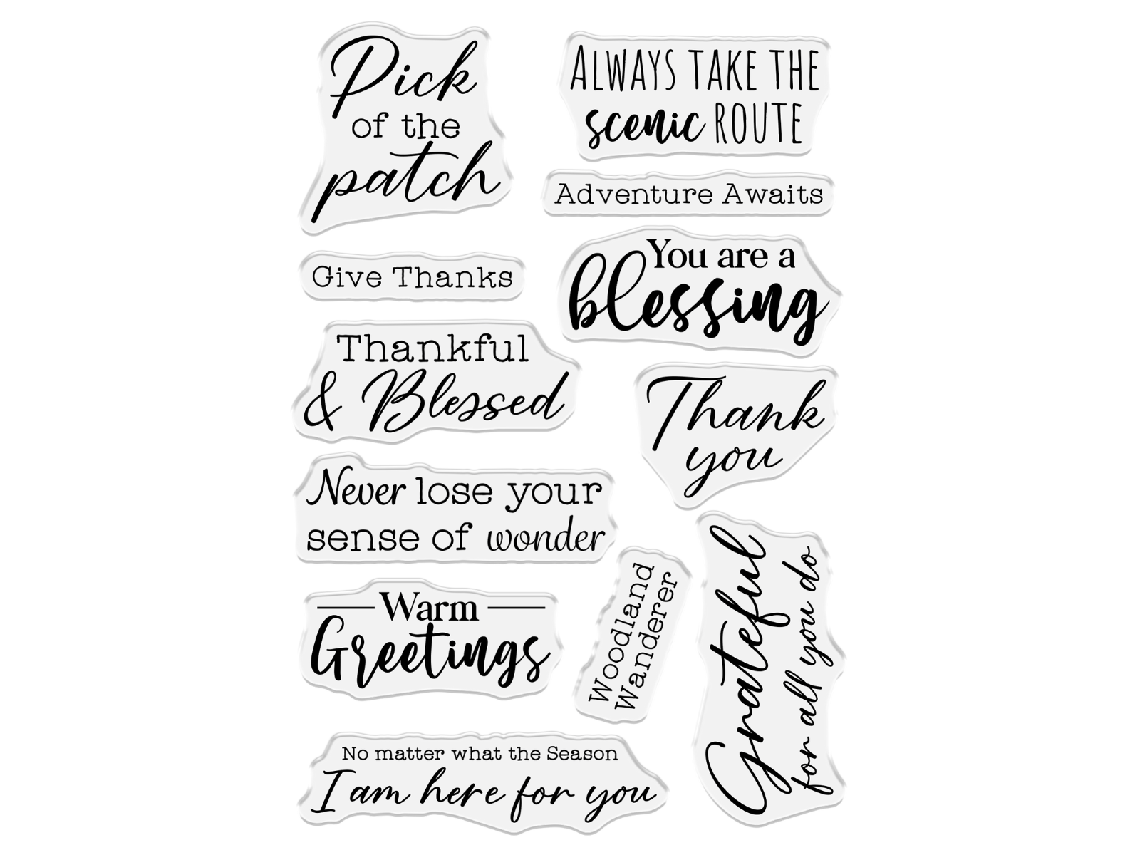 Nature's Garden - Thankful & Blessed Photopolymer Stamp - Be Grateful