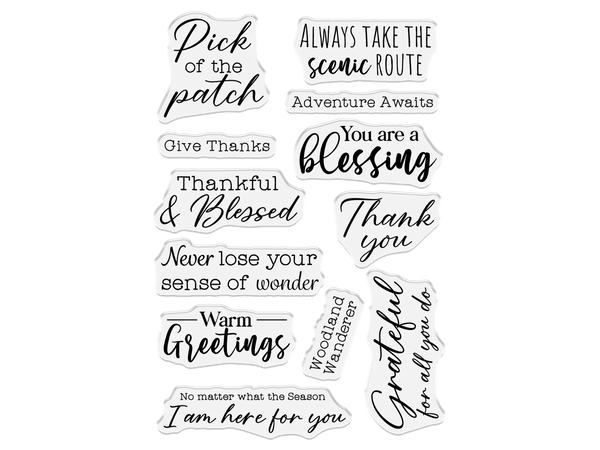 Nature's Garden - Thankful & Blessed Photopolymer Stamp - Be Grateful