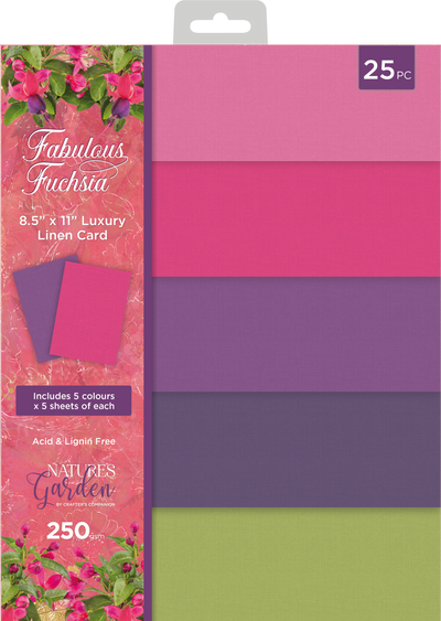 Nature's Garden Fabulous Fuchsia 8.5” x 11” Linen Card Pack