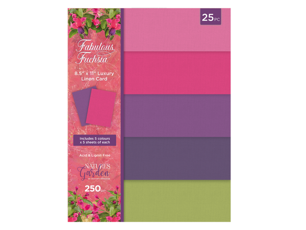 Nature's Garden Fabulous Fuchsia 8.5” x 11” Linen Card Pack