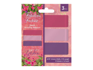 Nature's Garden Fabulous Fuchsia Seam Binding Ribbon 3 Piece