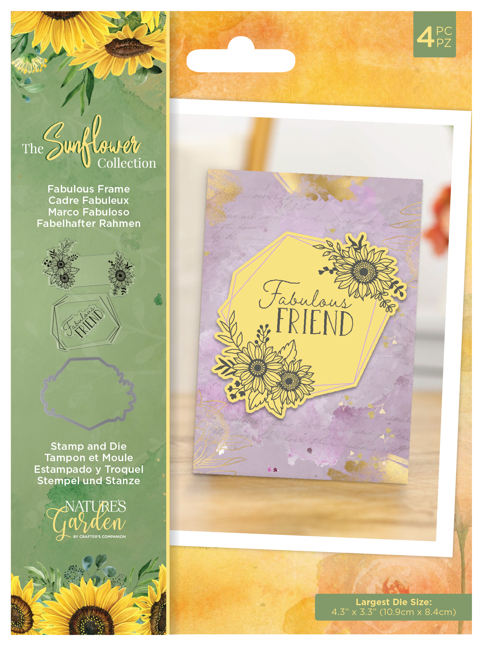 Nature's Garden Sunflower Collection Stamp and Die - Fabulous Frame