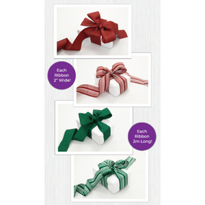 Red and Green Chunky Ribbon - 4 Pack