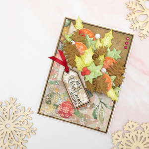 Crafters Companion 6” x 9” 3D Folder & Metal Die - Festive Foliage